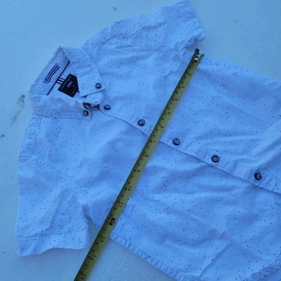 Lot of 2 Cactus Boys Shirt Boy White Navy SLIM FIt Print Button Down Shirt Sz 4 - Picture 7 of 7